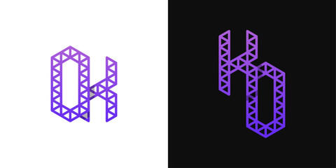Letters KO and OK Polygon Logo, suitable for business related to polygon with KO or OK initials