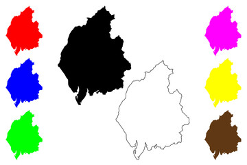 Cumbria (United Kingdom of Great Britain and Northern Ireland, England, Non-metropolitan county, shire county) map vector illustration, scribble sketch Cumbria map....