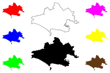 Dorset (United Kingdom of Great Britain and Northern Ireland, England, Non-metropolitan county, shire county) map vector illustration, scribble sketch Dorsetshire map....