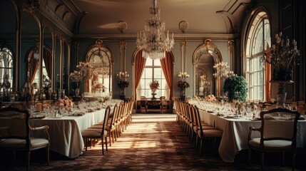 grand blurred mansion interior