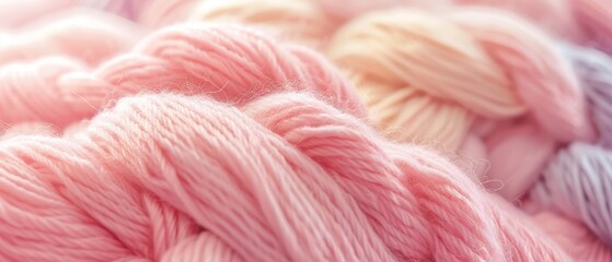 Close-up of a 3D wool texture in gentle pastel shades, providing a warm and inviting background for advertisements