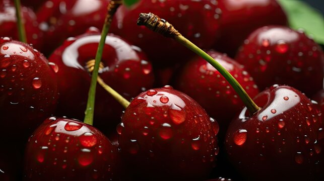 red juicy cherry background