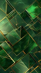 green and gold background, modern, geometric, sharp contrast