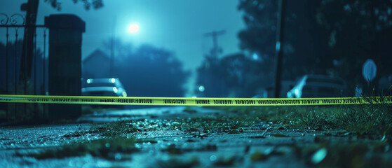 The eerie calm of a crime scene before dawn, the story of violence written in silent testimonies