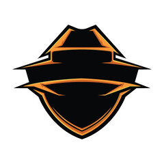 Blank modern badge. Blank game logo. Blank logo border, vector illustration