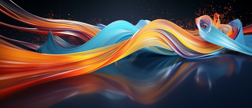 Abstract visuals, colorful waves, vibrant color wave pattern flowing shiny yellow