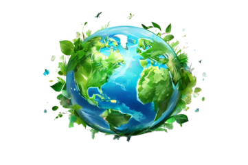green planet earth transparent background 