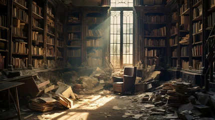 Fotobehang abandoned blurred decaying interior © vectorwin