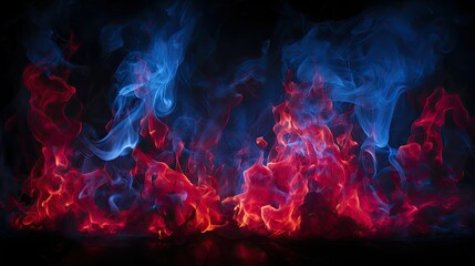 flames blue and red fire