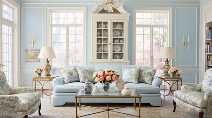 inspired light blue living room