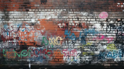 graffiti dark grey bricks
