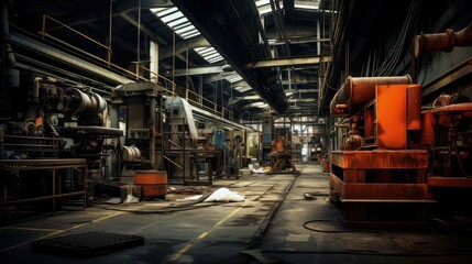 Fototapeta premium captures blurred industrial interior
