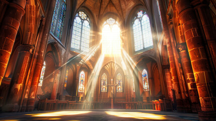 Majestic catholic cathedral interior - Powered by Adobe