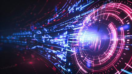 Abstract technology and data circle background