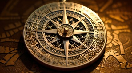 Fototapeta na wymiar engravings sun compass