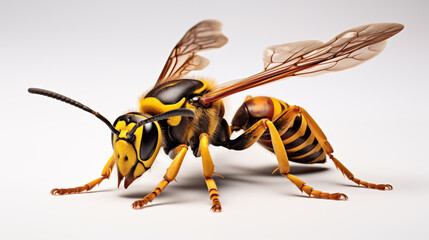 Profile of a Wasp on a White Background.. Generative AI