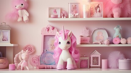toy unicorn pink