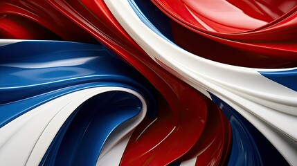 visually red white and blue abstract