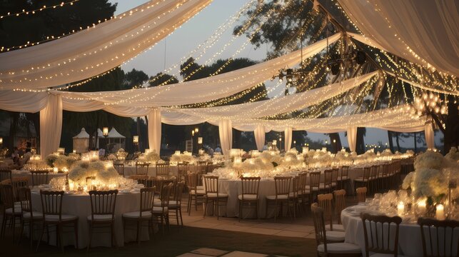 reception string lights white