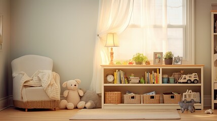 reading blurred interior baby nursery