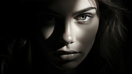 eyes grey and black background