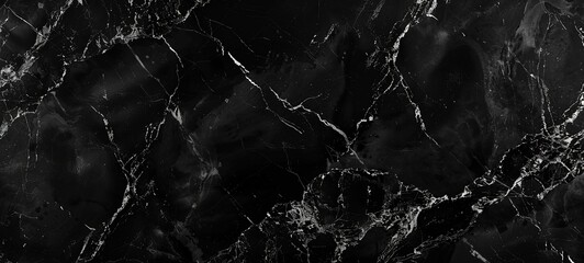 A breathtaking display of natural black marble with intricate white veining, perfect for a luxurious and elegant design.