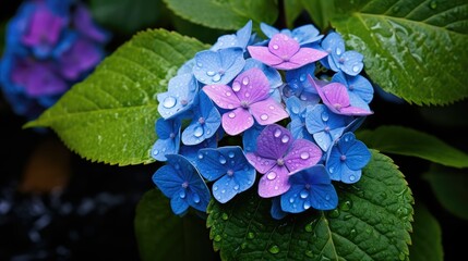 lush hydrangea blue flower