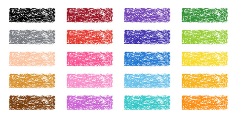 Set of Design Elements Colorful Rectangular Doodles of Different Colors Isolated on White Background. Style of Children's Drawing.