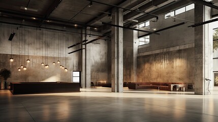 concrete venue interior
