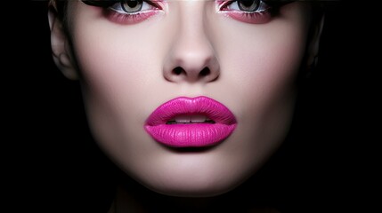 Fototapeta premium lipstick black background pink