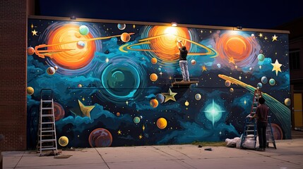 Obraz premium planets shoot for the stars