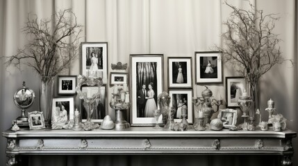 shelf silver photo frame