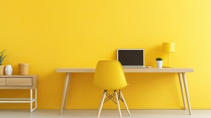 modern yellow desk