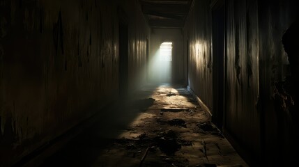 creepy dark corridor