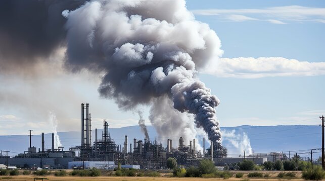 air oil refinery smoke