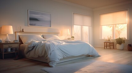 Fototapeta premium bedroom blurred house interiors