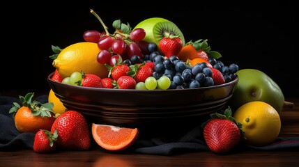 fruit colorful dark backgrounds