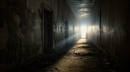Fototapeta na wymiar eerie dark corridor