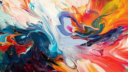 Colorful abstract artwork with energetic brushstrokes