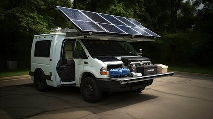 vehicle solar battery backup - obrazy, fototapety, plakaty