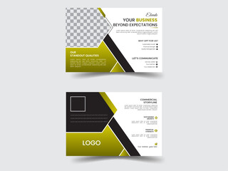Elegant color and simple eye catching post card design.