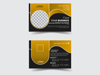 Elegant color and simple eye catching post card design.