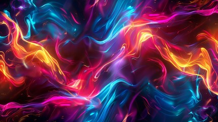 Fototapeta premium Dynamic 3D glow effect pulsating with vibrant colors