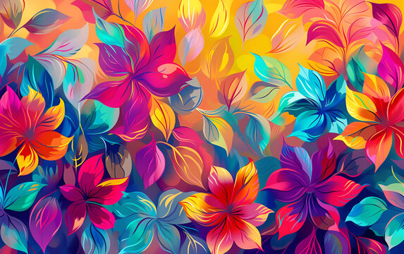 colorful floral pattern illustration background 