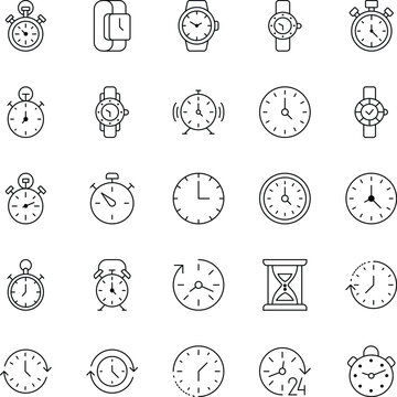 Time Outline Vector Flat Icons Pack