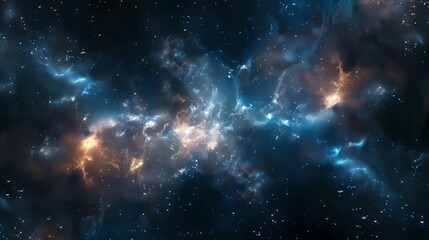 Obraz premium Enigmatic 3D glow illuminating the darkness of outer space