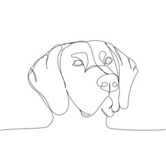 German Shorthaired Pointer, hunting dog, pointing dog, bird dog one line art. Continuous line drawing of friend, dog, doggy, friendship, care, pet, animal, family, canine.