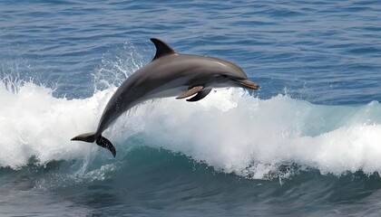 A-Dolphin-Jumping-Over-A-Wave-