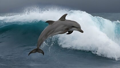A-Dolphin-Riding-The-Waves-In-A-Storm-