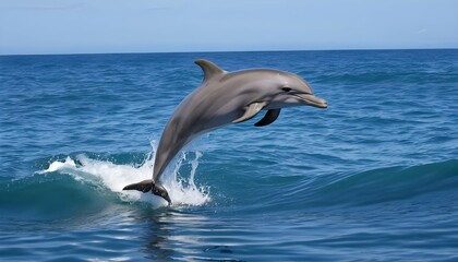A-Dolphin-Riding-The-Waves-Near-The-Shore-